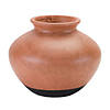 Brown Two Tone Ceramic Vase 9"D X 7.75"H Image 1