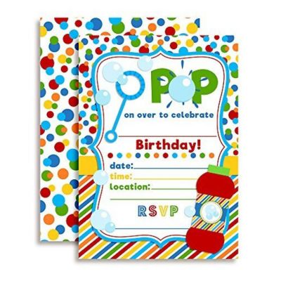 Bubble Birthday Invitations 40pcs. by AmandaCreation Image 1