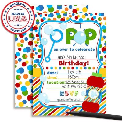 Bubble Birthday Invitations 40pcs. by AmandaCreation Image 3