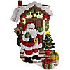 Bucilla Felt Stocking Applique Kit 18" Long- Santa Is Here with LED Lights Image 1