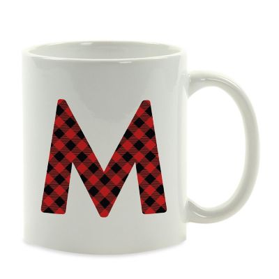Buffalo Red Plaid Letter M ceramic mug Image 2