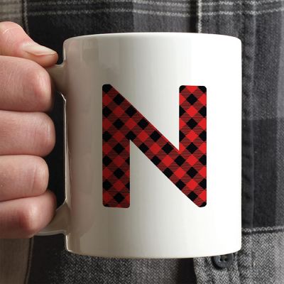 Buffalo Red Plaid Letter N ceramic mug Image 1