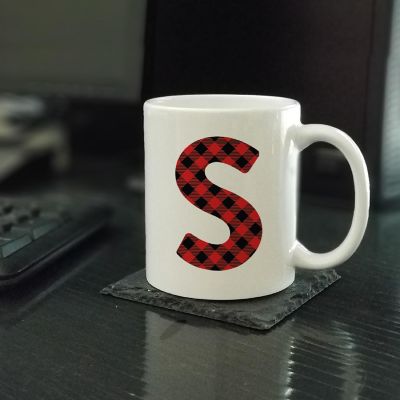 Buffalo Red Plaid Letter S ceramic mug Image 1
