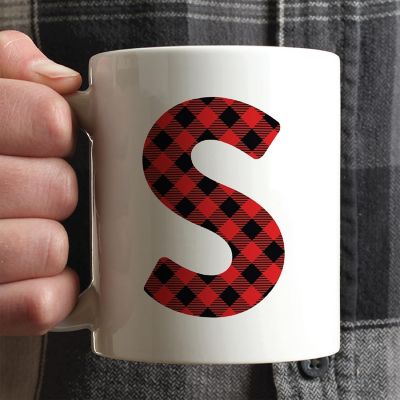 Buffalo Red Plaid Letter S ceramic mug Image 1