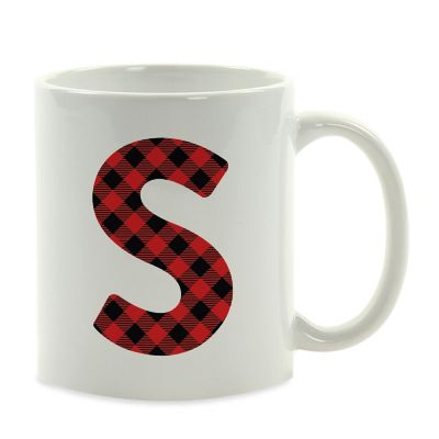Buffalo Red Plaid Letter S ceramic mug Image 2