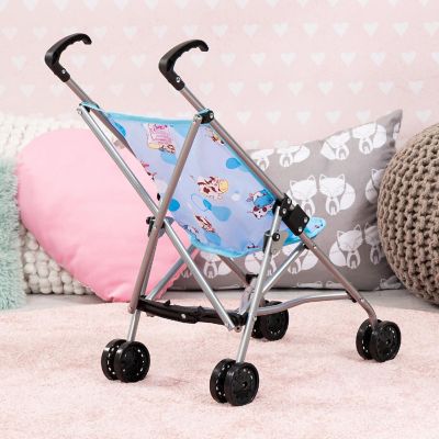 Buggy Doll Umbrella Stroller, Blue &amp; Cows Image 3