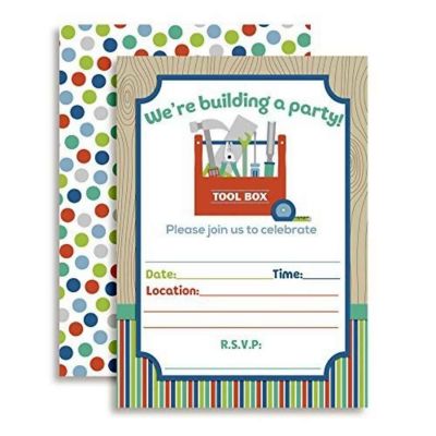 Building a Party Tool Box Invitations 40pc. by AmandaCreation Image 1