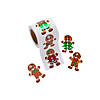 Bulk 100 Pc. Gingerbread Prism Sticker Roll Image 1