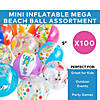Bulk 100 Pc. Mini Inflatable 5" Mega Plastic Beach Ball Assortment Image 2