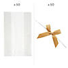 Bulk  100 Pc. Small Clear Cellophane Bags with Gold Bow Kit for 50 Image 1