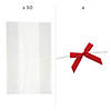 Bulk  100 Pc. Small Clear Cellophane Bags with Red Bow Kit for 50 Image 1