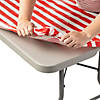 Bulk 12 Pc. 6 Ft. Red-Striped Rectangle Fitted Disposable Plastic Tablecloths Image 1