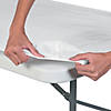Bulk 12 Pc. 6 Ft. White Fitted Rectangle Plastic Tablecloths Image 1