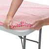 Bulk 12 Pc. 8 Ft. Red &amp; White Gingham Rectangle Fitted Disposable Plastic Tablecloths Image 1