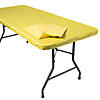Bulk 12 Pc. 8 Ft. Yellow Fitted Plastic Tablecloths Image 1