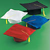Bulk 12 Pc. Kids' Blue Felt Elementary School Graduation Mortarboard Hats Image 1