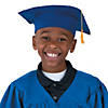 Bulk 12 Pc. Kids' Blue Felt Elementary School Graduation Mortarboard Hats Image 2