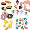 Bulk 144 Pc. Mini Favorite Food & Snack Multicolor Rubber Erasers Kit Image 1