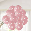 Bulk  144 Pc. Pink with White Stars 11" Latex Balloons Image 2