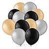 Bulk  144 Pc. Silver, Gold & Black 11" Latex Balloon Assortment Image 1