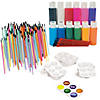 Bulk 180 Pc. Suncatcher Paint, Paintbrushes & Classroom Supply Kit Image 1