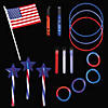 Bulk 192 Pc. Patriotic Red, White & Blue USA Glow Family Kit Image 1