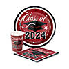 Bulk 200 Pc. Class of 2024 Graduation Party Burgundy Diposable Tableware Kits for 50 Guests Image 1