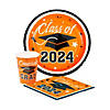 Bulk 200 Pc. Class of 2024 Graduation Party Orange Disposable Tableware Kits for 50 Guests Image 1