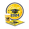 Bulk 200 Pc. Class of 2024 Graduation Party Yellow Disposable Tableware Kit for 50 Guests Image 1