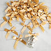 Bulk  200 Pc. Gold Twist Tie Satin Bows Image 1