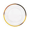 Bulk 200 Pc. Premium Clear Plastic Dinner Plates with Gold Trim Image 2