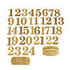 Bulk 24 Pc. Gold Glitter Table Numbers 1-24 Image 1