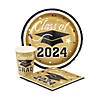 Bulk 400 Pc. Class of 2024 Gold Disposable Tableware Kits for 100 Guests Image 1