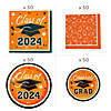 Bulk 467 Pc. Orange 2024 Graduation Disposable Tableware Kit for 50 Guests Image 1