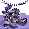 Bulk 467 Pc. Purple 2024 Graduation Disposable Tableware Kit for 50 Guests Image 1