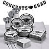 Bulk 467 Pc. Silver 2024 Graduation Disposable Tableware Kit for 50 Guests Image 1