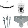Bulk 467 Pc. Silver 2024 Graduation Disposable Tableware Kit for 50 Guests Image 2
