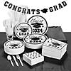 Bulk 467 Pc. White 2024 Graduation Disposable Tableware Kit for 50 Guests Image 1