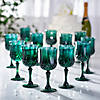 Bulk 48 Ct. 8 oz. Green Patterned Reusable Plastic Wine Glasses Image 1