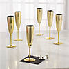 Bulk  48 Ct. Gold Metallic Plastic Champagne Flutes Image 1