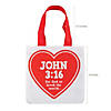 Bulk 48 Pc. 8" x 8" Mini John 3:16 Valentine&#8217;s Day Nonwoven Tote Bags Image 1
