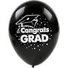 Bulk  48 Pc. Black Congrats Grad 11" Latex Balloons Image 1