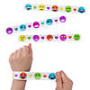 Bulk 48 Pc. Color Your Own Valentine Emoji Slap Bracelets Image 1