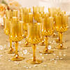 Bulk 48 Pc. Gold Patterned Disposable Plastic Wine Glasses Image 1