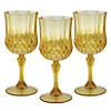 Bulk 48 Pc. Gold Patterned Disposable Plastic Wine Glasses Image 1
