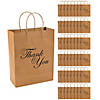 Bulk  48 Pc. Large Thank You Kraft Paper Gift Bags Image 1