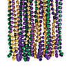 Bulk 48 Pc. Metallic Tri-Color Mardi Gras Bead Necklaces Image 1