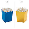 Bulk  48 Pc. Mini Blue & Gold Popcorn Box Assortment Kit Image 1