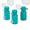 Bulk 48 Pc. Mini Hexagon Teal Bubble Bottles Image 1