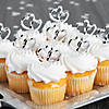 Bulk 48 Pc. Silver Hearts Cupcake Picks Image 1
